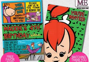 Flintstones Birthday Invitations the Flintstones Birthday Invitationspebbles Invitations