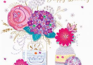Flower Cards for Birthdays Vase Flowers Happy Birthday Greeting Card Cards