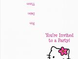 Folded Birthday Invitations Hello Kitty Free Printable Birthday Party Invitation