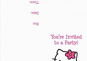 Folded Birthday Invitations Hello Kitty Free Printable Birthday Party Invitation