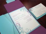 Folded Birthday Invitations Purple Tiffany Blue Birthday Invitation Gate Fold