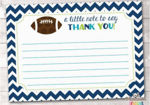 Football Birthday Cards to Print Boys Football Thank You Card Printable Birthday Party or