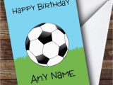 Football Birthday Cards to Print Football Fan Ball On Grass Personalised Birthday Card