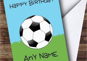 Football Birthday Cards to Print Football Fan Ball On Grass Personalised Birthday Card