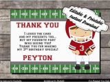 Football Birthday Cards to Print Football Thank You Card Birthday Party Red and Gray