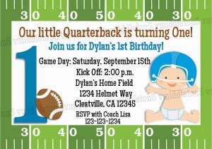 Football First Birthday Invitations Football First Birthday Invitation Print Your Own 5×7 or 4×6