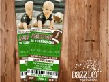 Football First Birthday Invitations Printable First Birthday Photo Invitations by Dazzle