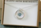 Fortieth Birthday Gifts for Her 40th Birthday Gift for Her Aquamarine Necklace by