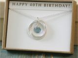 Fortieth Birthday Gifts for Her 40th Birthday Gift for Her Aquamarine Necklace by