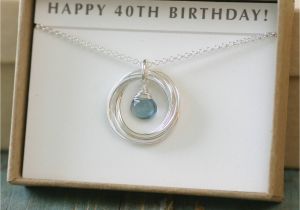 Fortieth Birthday Gifts for Her 40th Birthday Gift for Her Aquamarine Necklace by