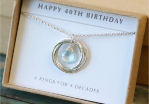 Fortieth Birthday Gifts for Her 40th Birthday Gift for Her December Birthstone Necklace Blue