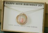 Fortieth Birthday Gifts for Her 40th Birthday Gift for Her October Birthstone Necklace Pink