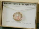 Fortieth Birthday Gifts for Her 40th Birthday Gift for Her October Birthstone Necklace Pink