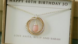 Fortieth Birthday Gifts for Her 40th Birthday Gift for Her October Birthstone Necklace Pink