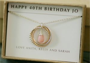Fortieth Birthday Gifts for Her 40th Birthday Gift for Her October Birthstone Necklace Pink