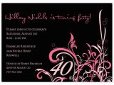 Fortieth Birthday Invitations Cabiri Pink 40th Birthday Invitations Paperstyle