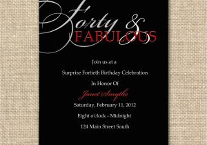 Fortieth Birthday Invitations Invitations for 40th Birthday Quotes Quotesgram