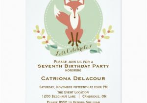 Fox News Birthday Invitation Fox Portrait Floral Kids Birthday Party Invitation Zazzle