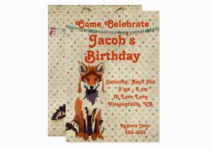 Fox News Birthday Invitation Retro Red Fox Birthday Invitation Zazzle