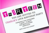 Free 13th Birthday Invitations Personalised Boys Girls Teenager 13th Birthday Party