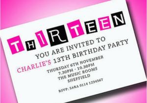 Free 13th Birthday Invitations Personalised Boys Girls Teenager 13th Birthday Party