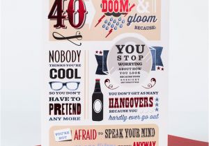 Free 40th Birthday Cards for Him 40th Birthday Card Not All Doom Gloom Only 99p
