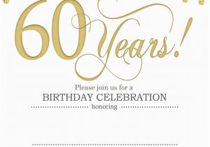 Free 60th Birthday Invitation Templates Free Printable 60th Birthday Invitation Templates Free