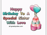 Free Animated Birthday Cards for Sister to A Special Sister with Love