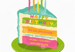 Free Birthday Cards for Texting Happy Birthday and Party Invitation Card Stock Vector
