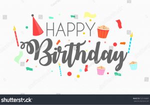 Free Birthday Cards for Texting Happy Birthday Typographic Vector Design Greeting Stock