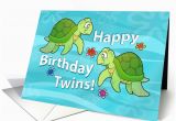 Free Birthday Cards for Twins Happy Birthday Twins Two Sea Turtles Card 467701