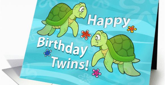 Free Birthday Cards for Twins Happy Birthday Twins Two Sea Turtles Card 467701