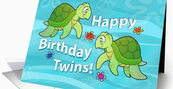 Free Birthday Cards for Twins Happy Birthday Twins Two Sea Turtles Card 467701