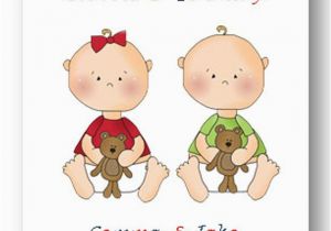 Free Birthday Cards for Twins Personalised Babies First 1st Birthday Card 2nd Birthday Card