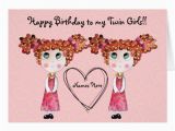 Free Birthday Cards for Twins Twin Girls Happy Birthday Customisable Card Zazzle