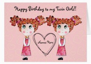 Free Birthday Cards for Twins Twin Girls Happy Birthday Customisable Card Zazzle