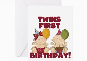 Free Birthday Cards for Twins Twins 1st Birthday Boy Girl Greeting Card by Peacockcards
