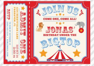 Free Circus Birthday Invitations Printables Circus Birthday Invitation Printable Custom Invitation with