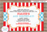 Free Circus Birthday Invitations Printables Circus Invitation Template Red Aqua Circus Invitations