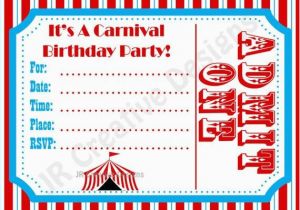 Free Circus Birthday Invitations Printables Free Carnival Birthday Invitations Template Google