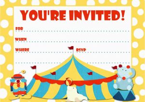 Free Circus Birthday Invitations Printables Party Invitations Party Favors Ideas