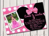 Free Customizable Minnie Mouse Birthday Invitations Minnie Mouse Personalized Birthday Invitation