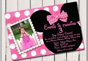 Free Customizable Minnie Mouse Birthday Invitations Minnie Mouse Personalized Birthday Invitation