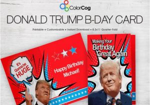 Free Donald Trump Birthday Card Customizable Printable Birthday Card Pdf Funny Donald Trump