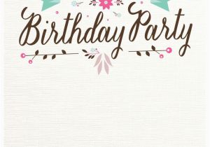 Free E Invitation Cards for Birthday Flat Floral Free Printable Birthday Invitation Template