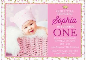 Free E Invite for First Birthday Pink Gold Princess Sparkle Birthday Invitation Paperstyle