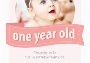 Free E Invite for First Birthday Pink Ribbon Free Birthday Invitation Template