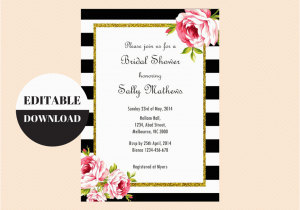 Free Editable Birthday Invitations Black and White Floral Editable Invitation Magical Printable