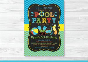 Free Editable Birthday Invitations Boys Pool Party Printable Chalkboard Birthday Invitation