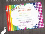 Free Ferrari Birthday Invitations Free Party Invitation Rainbow theme Vintage Free Birthday